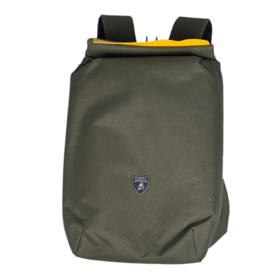 Lamborghini laptop backpack for men in green